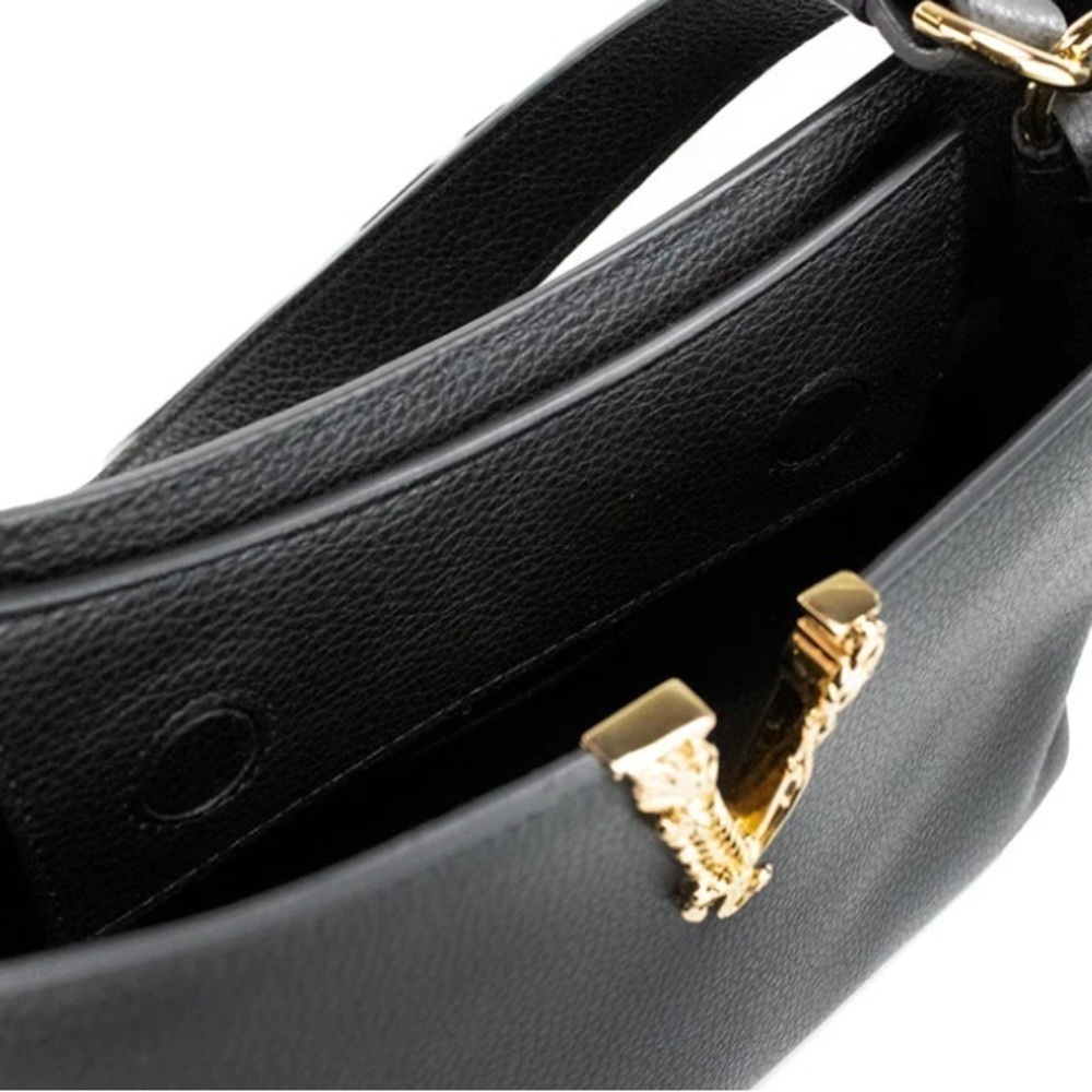 Versace Virtus Black Leather
Hobo Shoulder Crossbody Handbag - NWOT - Picture 12 of 16